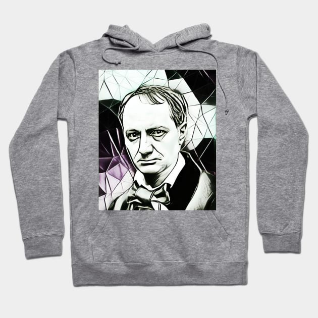 Charles Baudelaire Black and White Portrait | Charles Baudelaire Artwork 3 Hoodie by JustLit